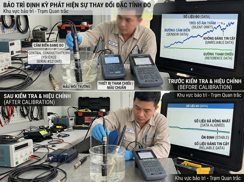 Bảo trì thiết bị quan trắc giúp duy trì độ ổn định và giảm sự cố đo