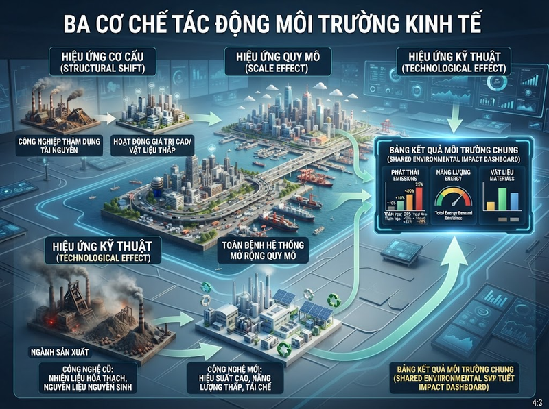 Cơ cấu kinh tế và tác động môi trường thay đổi theo ngành và mô hình sản xuất