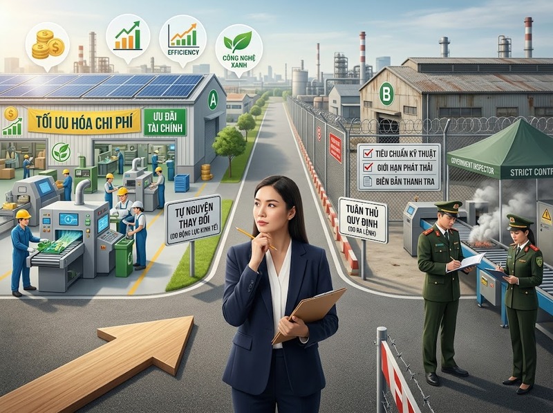 Công cụ kinh tế và công cụ mệnh lệnh kiểm soát khác nhau ở cơ chế tác động