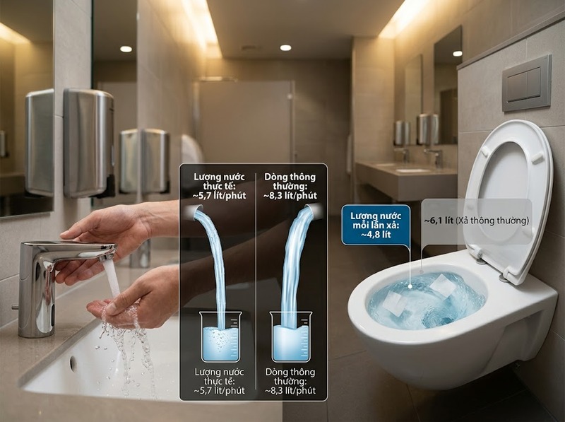 Công nghệ tiết kiệm nước giảm nhu cầu qua kiểm soát, tuần hoàn và tái sử dụng