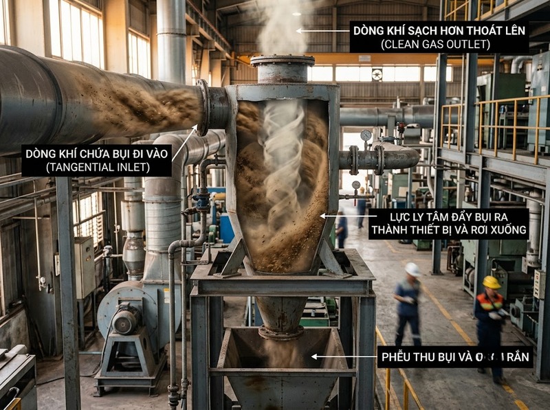 Công nghệ xử lý khí thải loại bỏ bụi, khí và hơi ô nhiễm bằng cách nào?