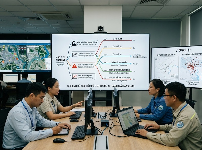 Đánh giá mạng lưới quan trắc môi trường dựa trên độ phủ, tần suất và dữ liệu