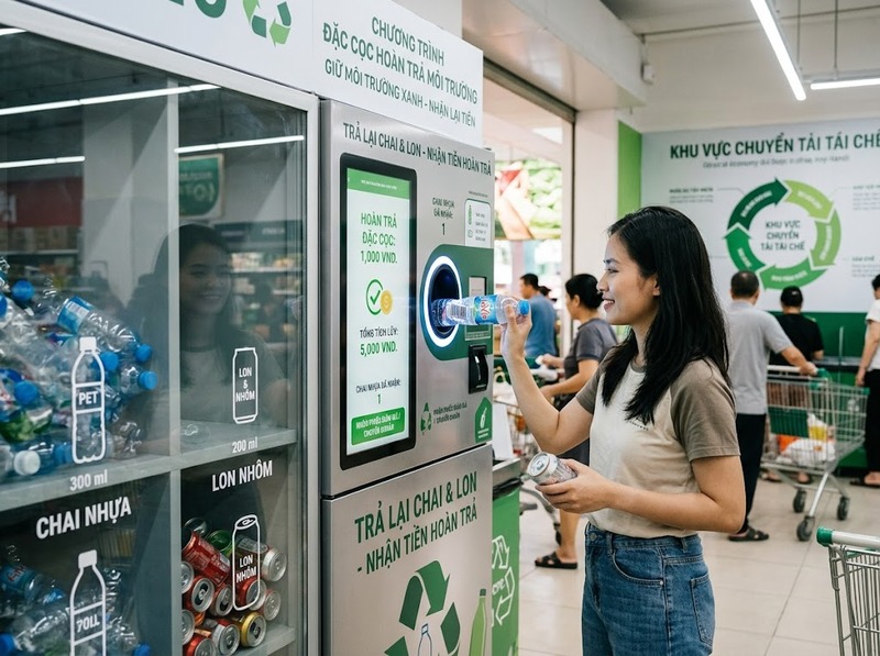 Đặt cọc hoàn trả môi trường khuyến khích thu hồi sản phẩm và chất thải thế nào?