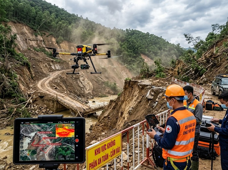 Drone giám sát môi trường thu thập dữ liệu chi tiết ở khu vực khó tiếp cận