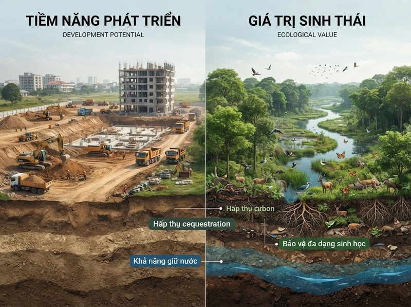 Giá thị trường và giá trị môi trường khác nhau khi những lợi ích nào bị bỏ sót?