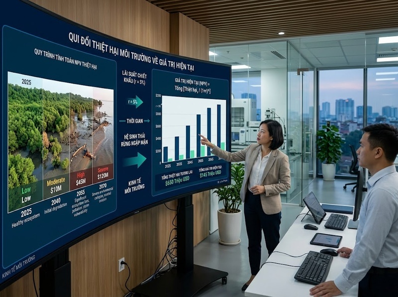 So sánh thiệt hại tương lai bằng giá trị hiện tại của thiệt hại môi trường