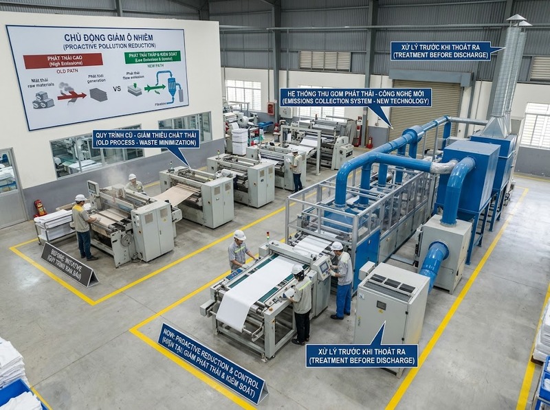Giảm thiểu ô nhiễm giảm lượng phát sinh hoặc mức tác động đến môi trường