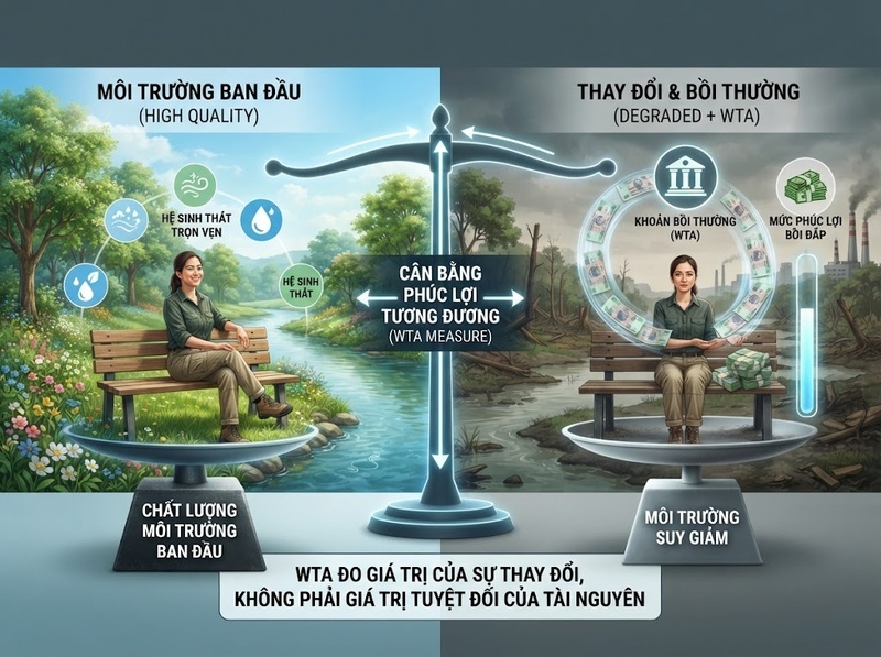 Mức sẵn lòng chấp nhận bồi thường môi trường được sử dụng trong định giá thế nào?