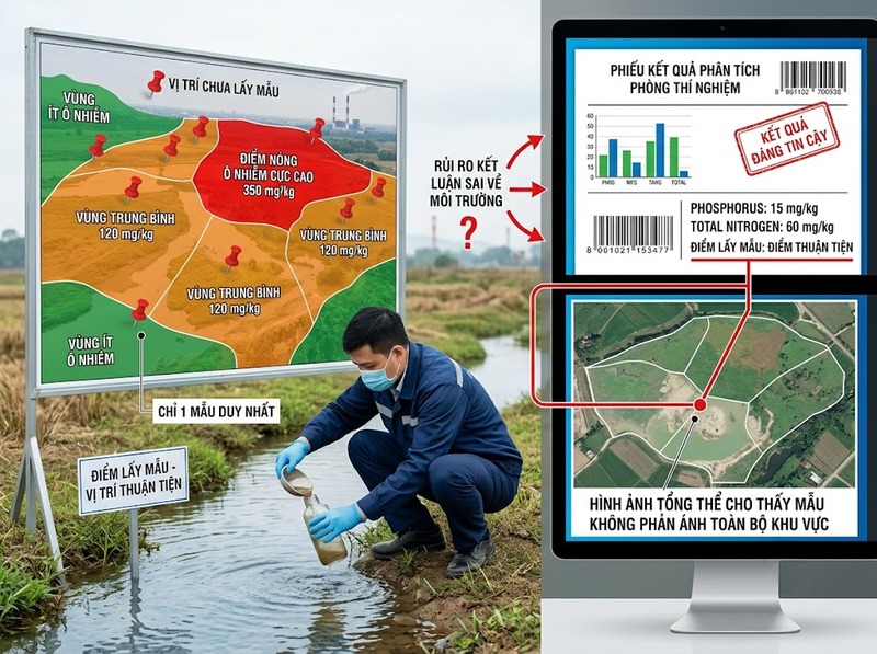 Sai số lấy mẫu môi trường có thể làm kết quả phân tích mất tính đại diện