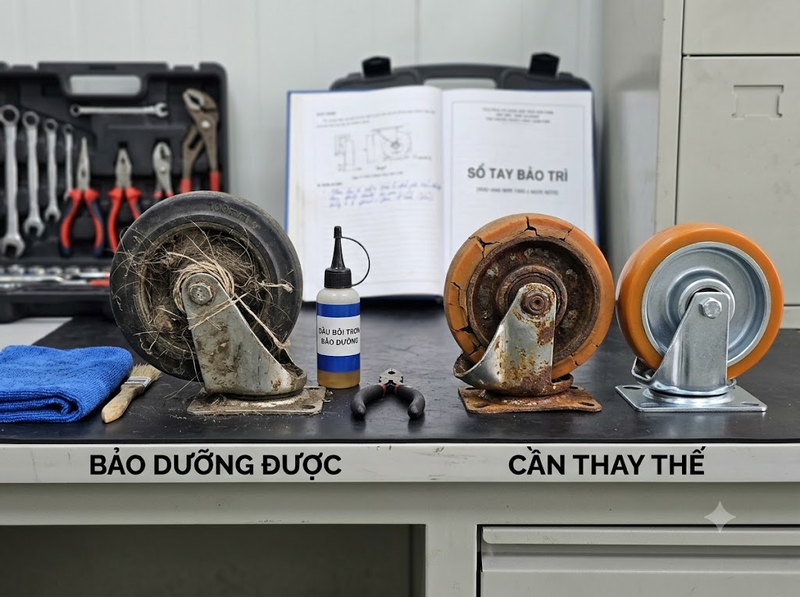 Khi nào nên tái sử dụng và khi nào nên thay bánh xe đẩy?