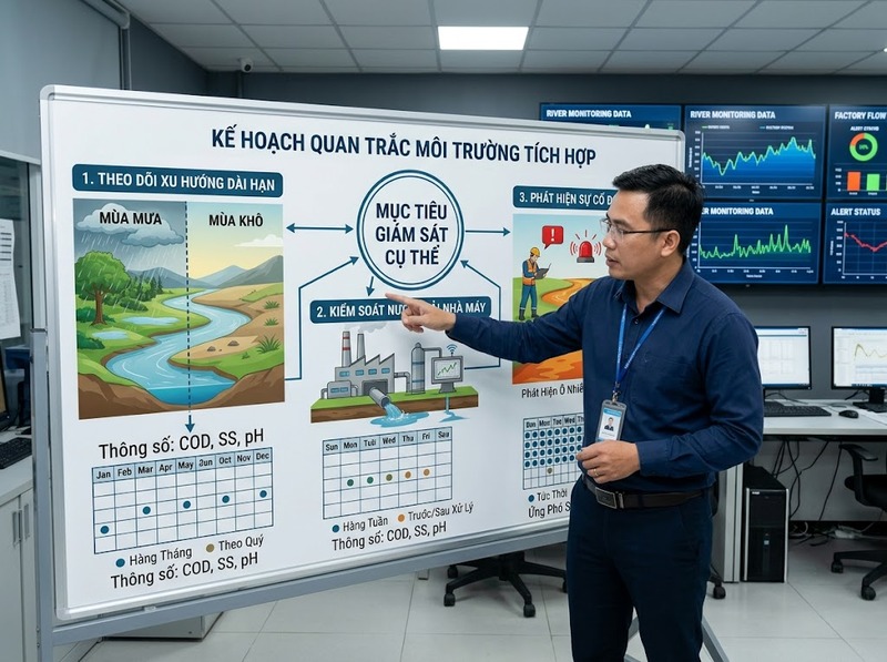 Tần suất quan trắc môi trường phụ thuộc biến động, mục tiêu và mức rủi ro