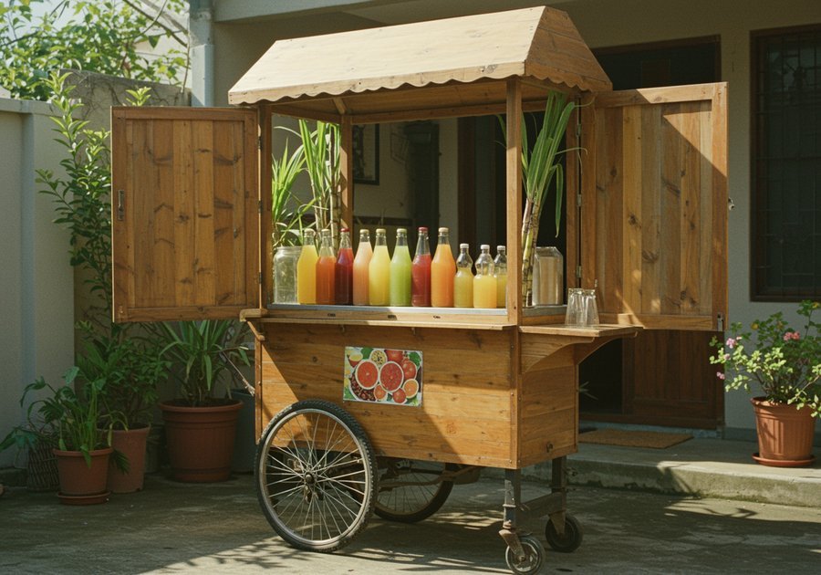 Mẫu xe nước mía đẹp phù hợp kinh doanh vỉa hè và trước nhà