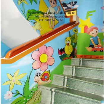 Vẽ tranh tường mầm non giá rẻ, trang trí trường mầm non - Sức khỏe & Môi trường