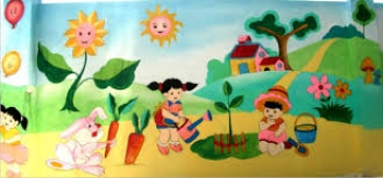 vẽ tranh tường mầm non hiện đại - Sức khỏe & Môi trường
