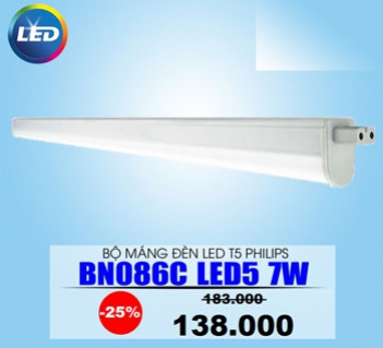 Bộ đèn led 0.6m 7W T5 BN068C LED5 Philips - Sức khỏe & Môi trường