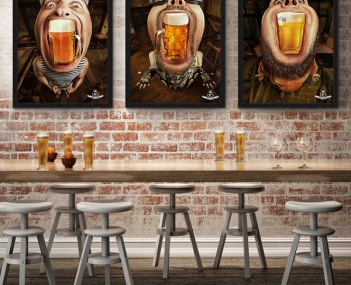 Mẫu vẽ tranh tường 3D trang trí cho quán cafe, bar, pub - Sức khỏe & Môi trường