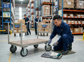 Bảo trì bánh xe đẩy định kỳ giúp kéo dài tuổi thọ và giảm chất thải
