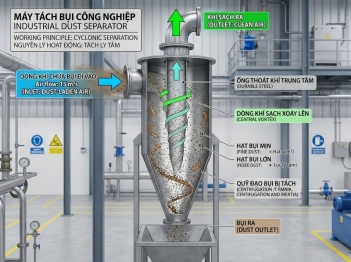 Cyclone tách bụi bằng lực ly tâm như thế nào?